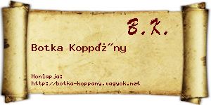 Botka Koppány névjegykártya